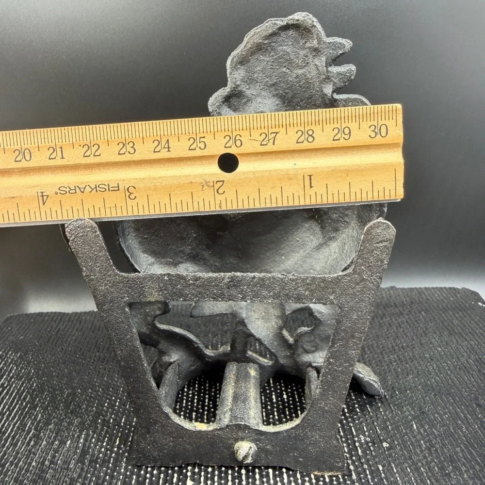 Vintage Cast Iron Rooster Napkin Holder Letter Sorter Farmhouse Decor 5.5 Inch